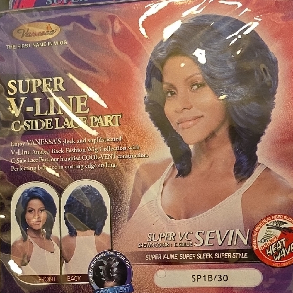 Layered Wig with Voluminous Curls, Brand New, Color: 1B/30, Heat Safe Up To 360.